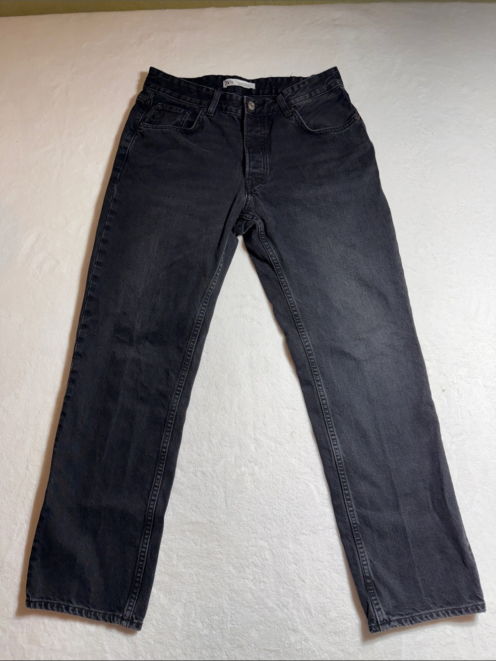 Zara Black Straight-Leg Jeans